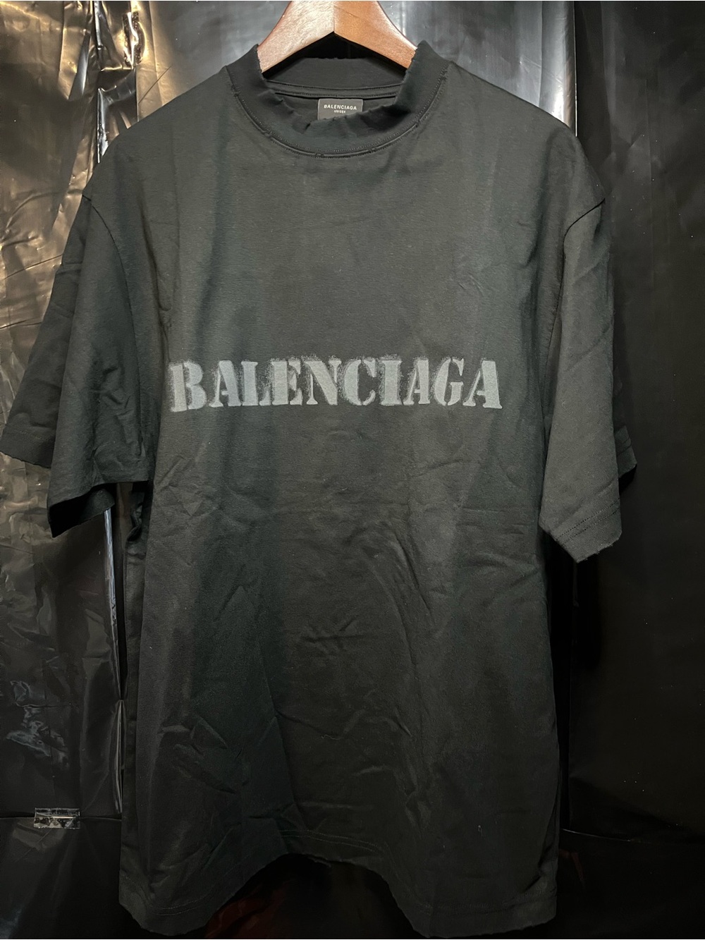 Balenciaga Black Short-Sleeve Logo Tee